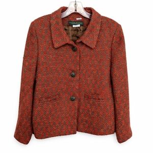 Harvé Benard Wool Blend Tweed Blazer Women's Size 16